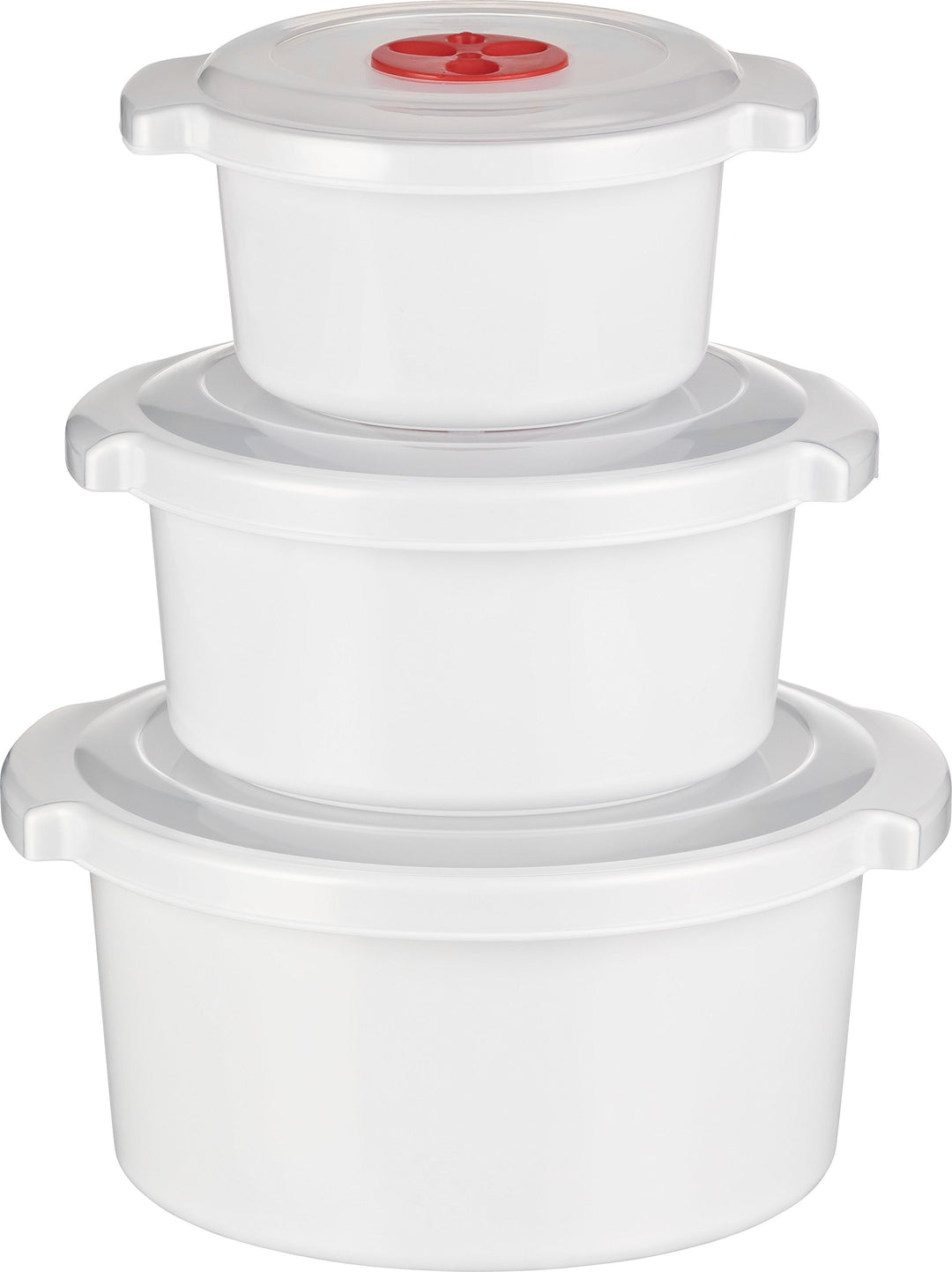 Kigima Mikrowellen - Kochtopf - Starter -Set 3-teilig Töpfe 0,5L, 1L, 2L Weiss, Töpfe 0,5L, 1L, 2L W