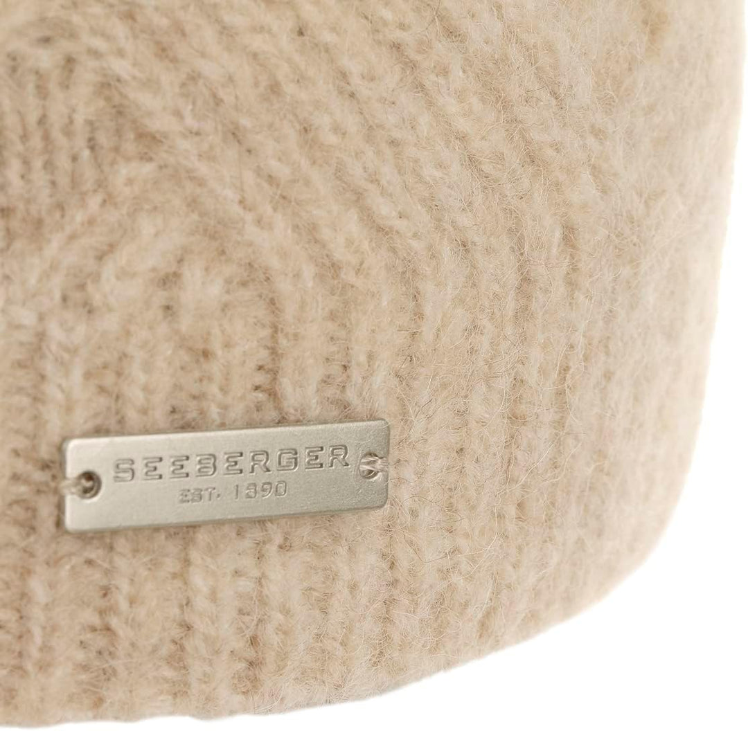 Seeberger Ricarda Wollmütze Beanie Strickmütze Wollbeanie Wintermütze Damenmütze (One Size - beige)