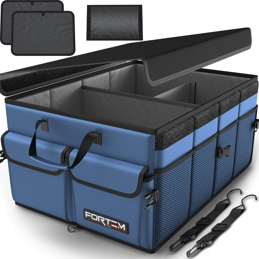 FORTEM Kofferraum Organizer, Kofferraumtasche, Zusammenklappbarer Auto Organizer Kofferraum mit Fäch