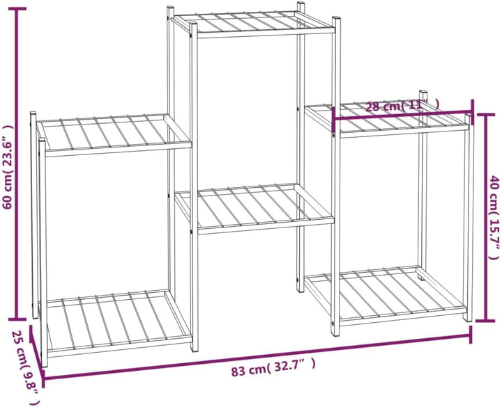 puraday 83x25x60 cm Pflanzenständer Balkon Blumenregal Outdoor Blumenständer Modern Blumenständer Me