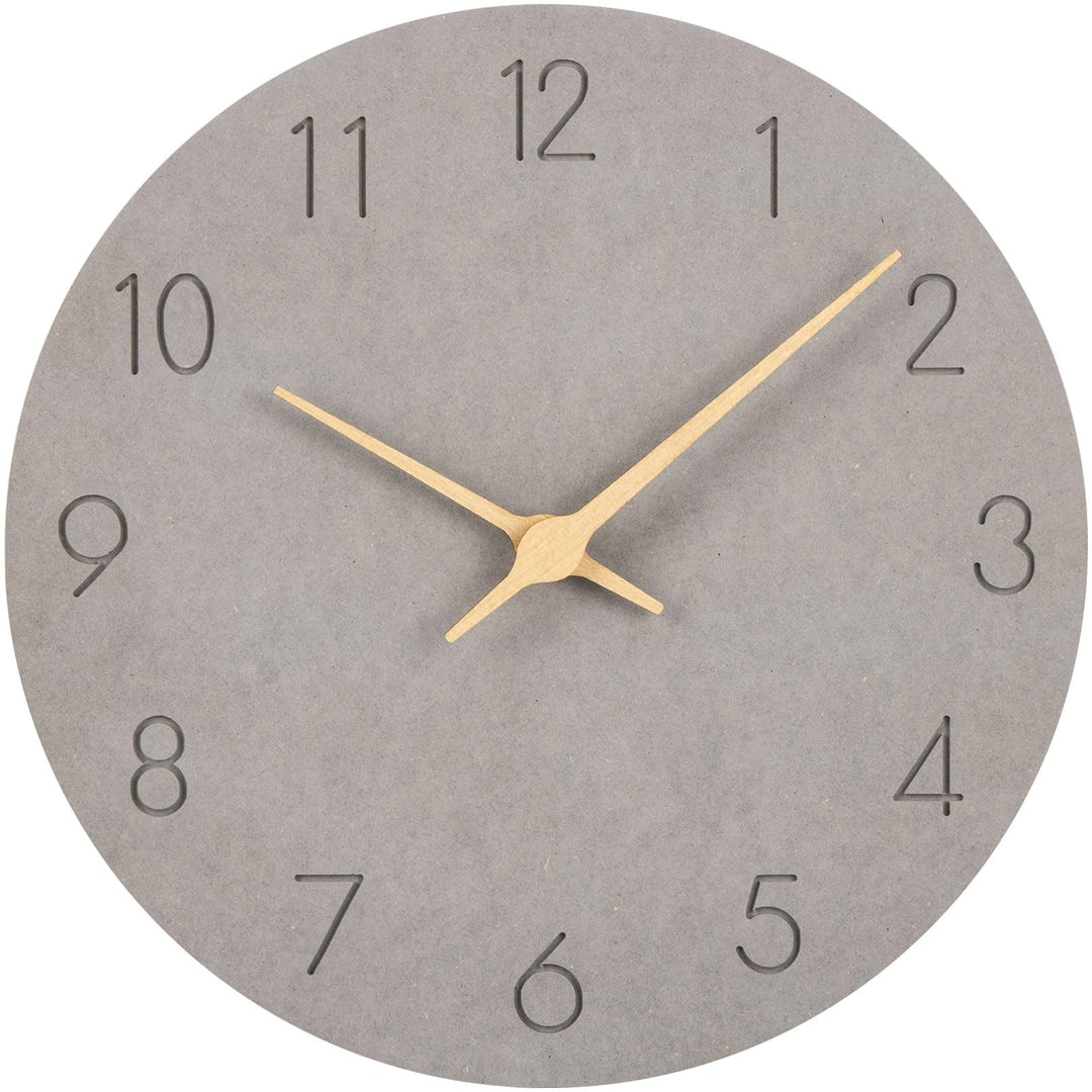 Warminn MDF Holz Wanduhr Ohne TickgeräUsche Lautlos Modern 30cm Quarz Gross Batterie Betriebene Wand