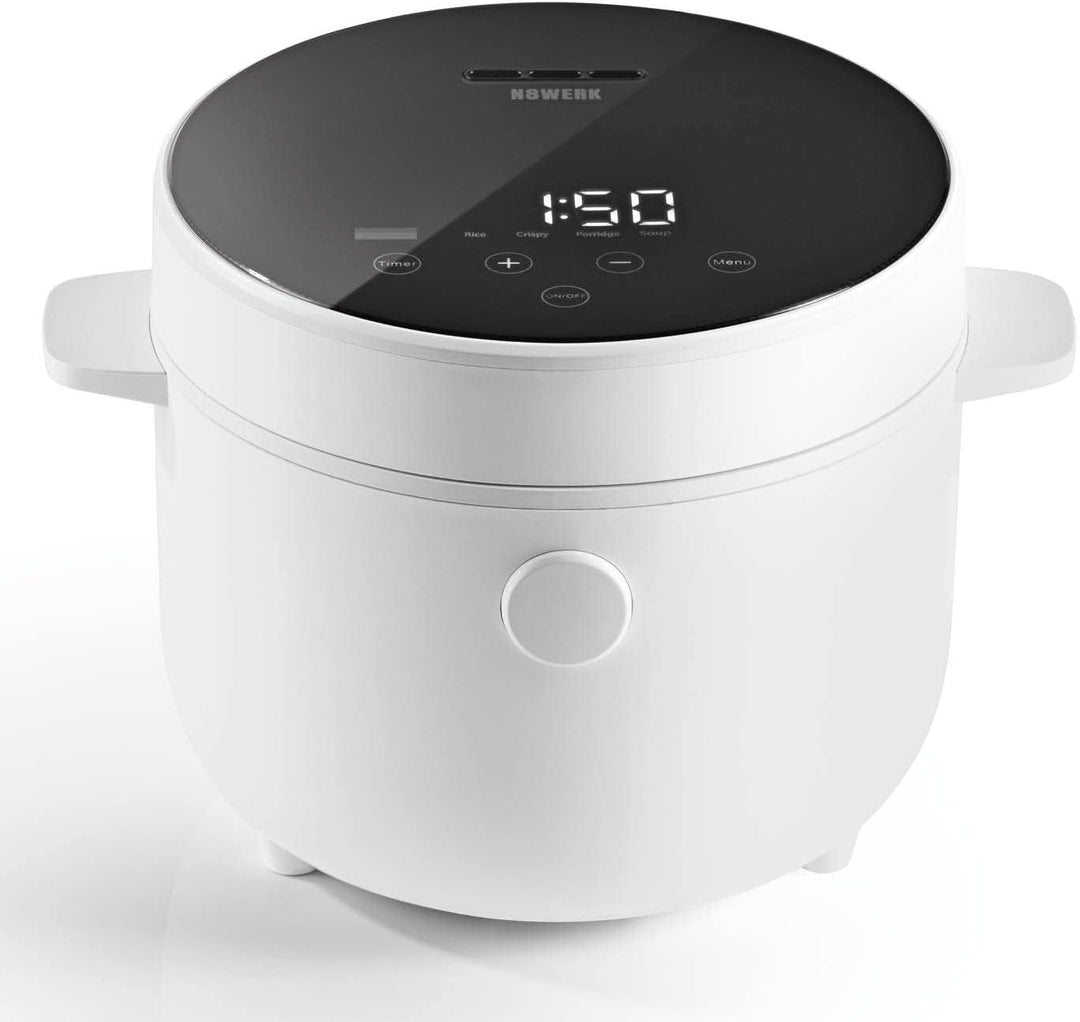 N8WERK Digitaler Reiskocher 2 Liter Fassungsvermögen | 5 Programme | Touch-Display | ohne Anhaften &