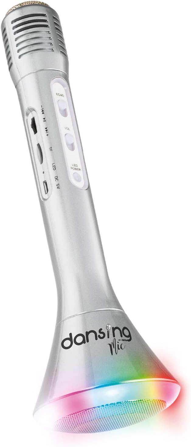 WS - Mikro-Karaoke-Lautsprecher - Bluetooth - tragbar - 680078MIN - Silber - kabellos - Musik - LED-