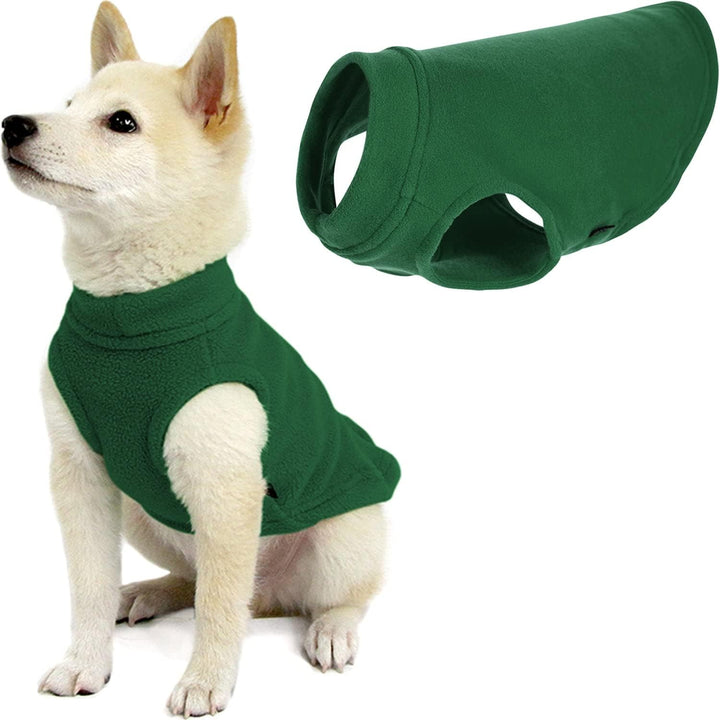 Gooby - Stretch Fleece Weste Pullover Fleece Weste Jacke Pullover für Hunde Waldgrün, Grösse S (21,6