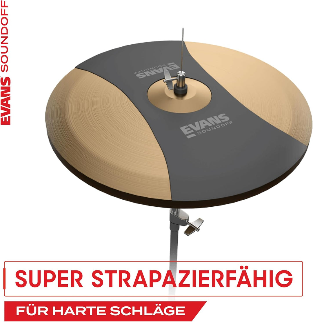 Evans Soundoff Drum Mute Pads – Komplettes Schlagzeug-Pad-Set – Schlagzeug-Dämpfer-Set – 3 Becken, 4