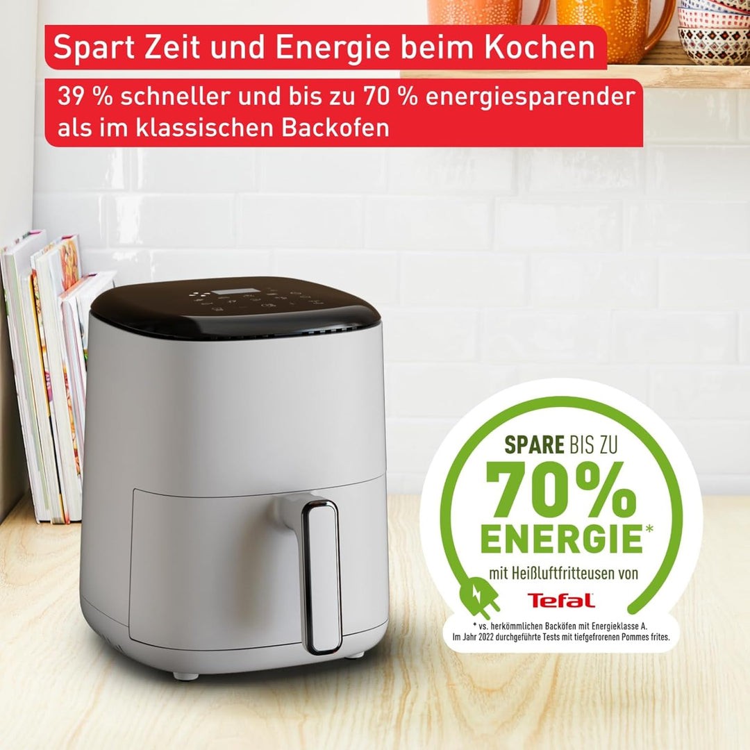 Tefal Easy Fry Compact Heissluftfritteuse/Airfryer 3 L – kompakt für 1–4 Personen, 10 Programme mit