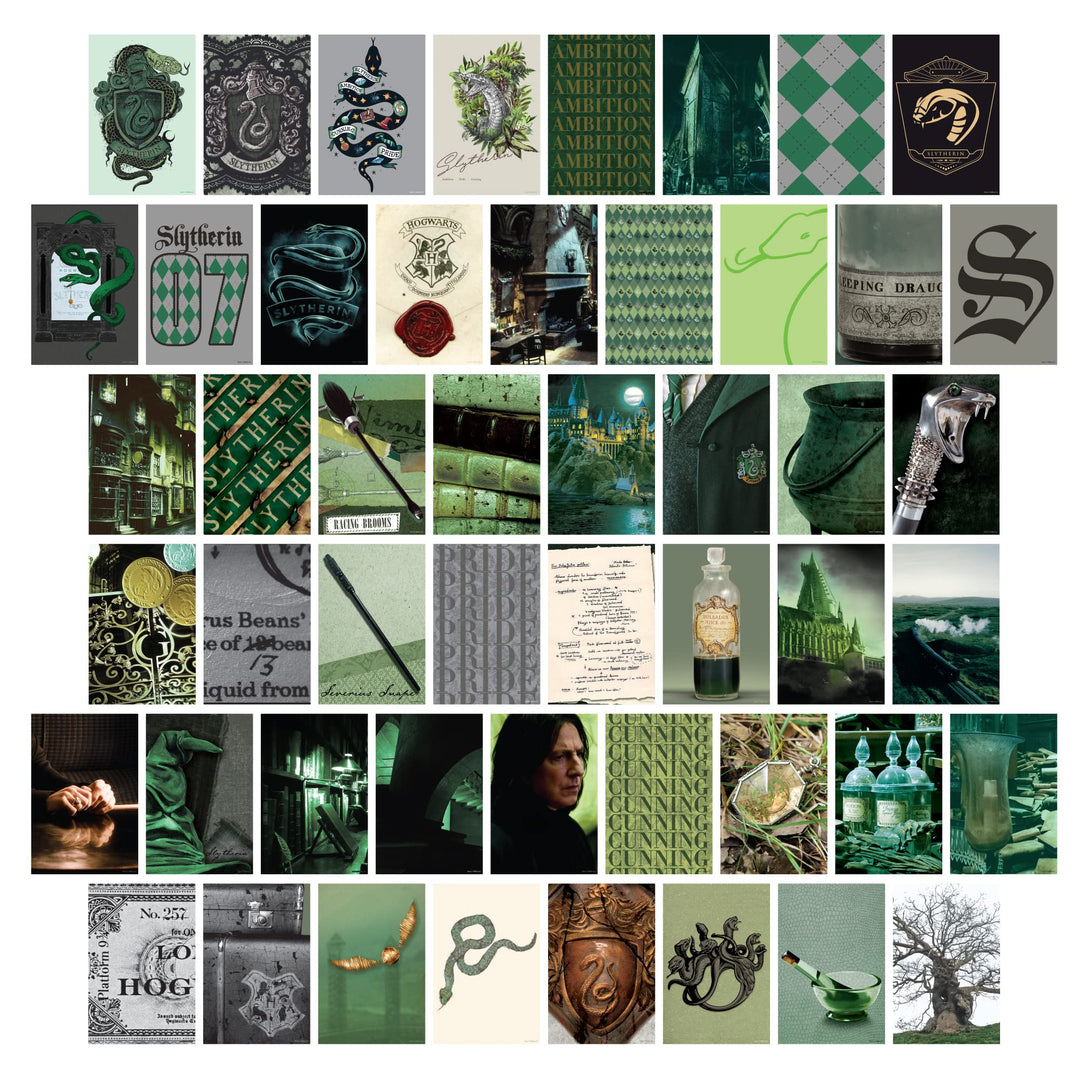 Conquest Journals Harry Potter Slytherin Wandcollage, 50 einzigartige 10,2 x 15,2 cm, offizielle Bil