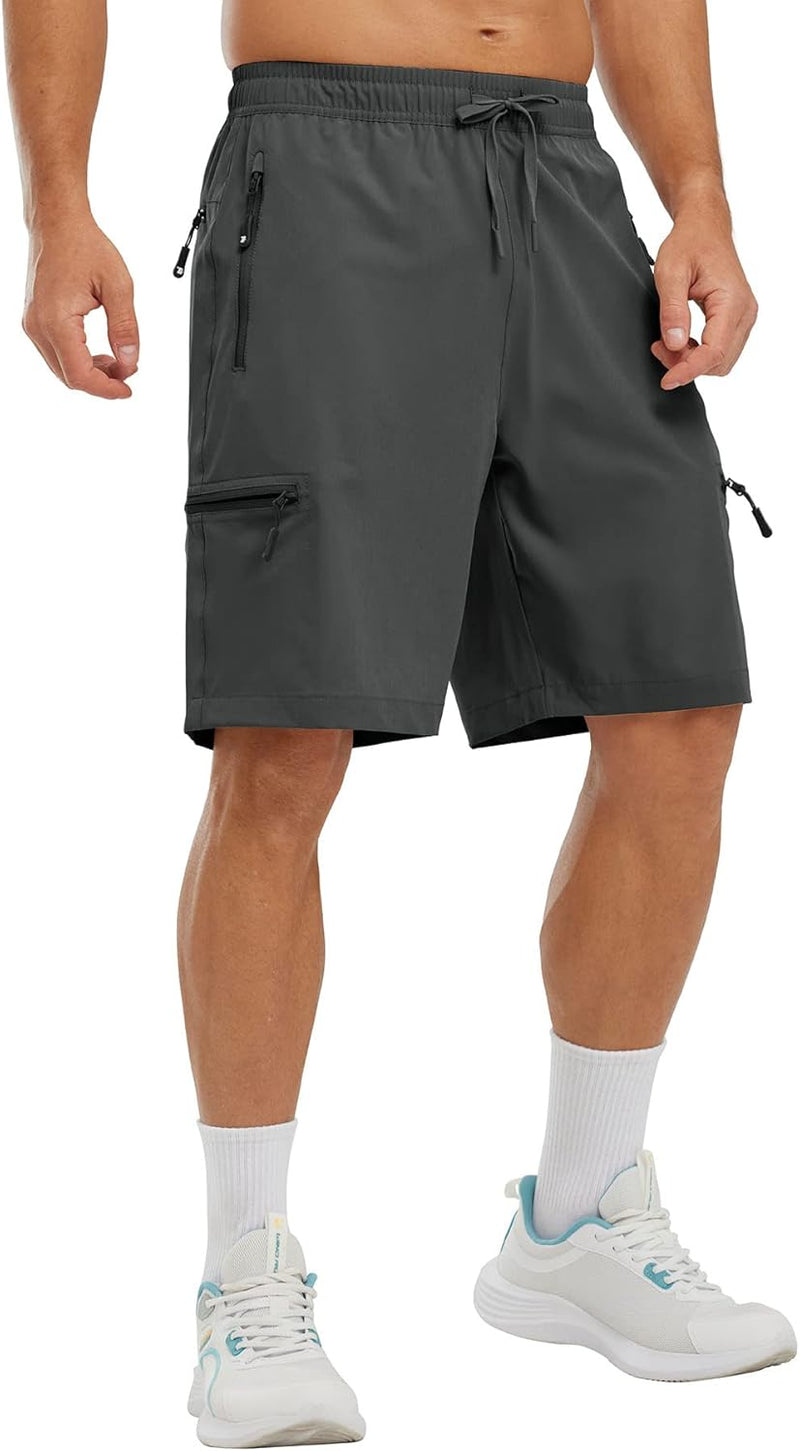 YSENTO Herren Kurze Wanderhose Leichte Sommer Kurze Outdoor Cargohose Schnelltrocknend Kurze Trekkin