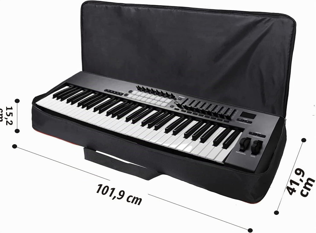 QEES Keyboard-Tasche für 61 Noten, für E-Klaviere, 600D Oxford-Stoff mit 10 mm Startseite, Gigbag (s