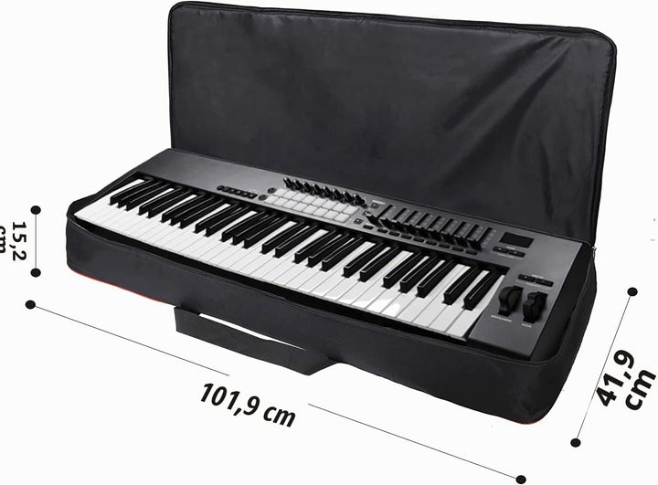 QEES Keyboard-Tasche für 61 Noten, für E-Klaviere, 600D Oxford-Stoff mit 10 mm Startseite, Gigbag (s