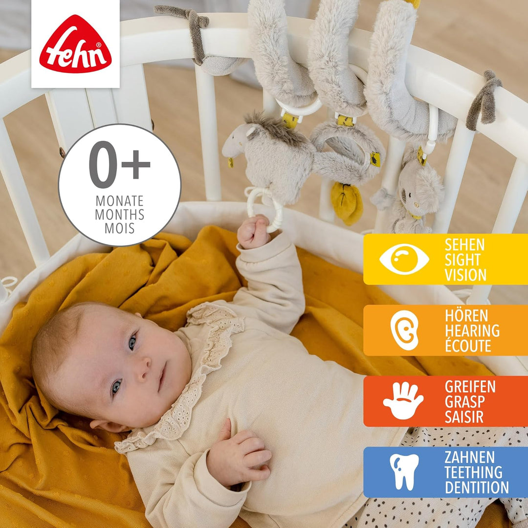 Fehn Activity Spirale Australia - Kinderwagen Spielzeug zum Fühlen und Greifen - Babyspielzeug für B
