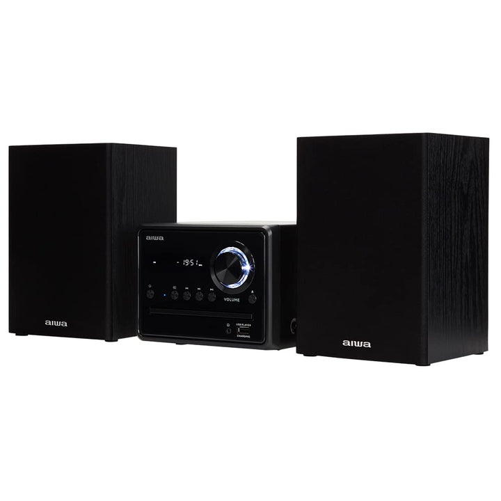 Aiwa MSBTU-300 Micro-HiFi-System mit Bluetooth, CD, USB, FM-Radio, Schwarz