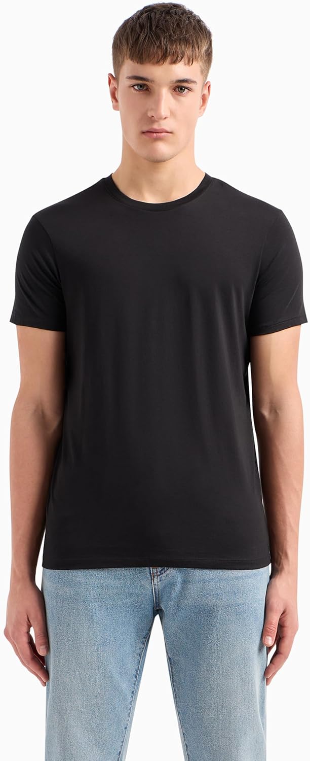 Armani Exchange Herren Pima Small Logo T-Shirt, 1200 Black