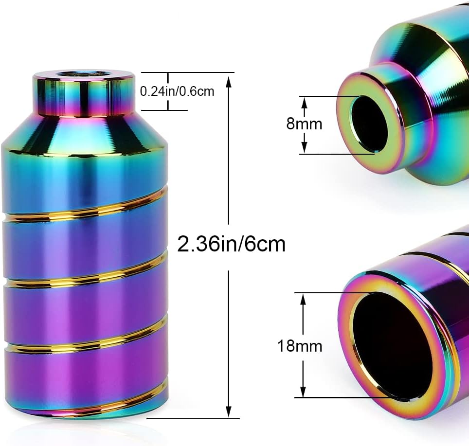 Scooter pegs - 2 stück Pro Stunt Scooter Pegs Rainbow Schward mit 12.9 Stufe Achse und Befestigungsm