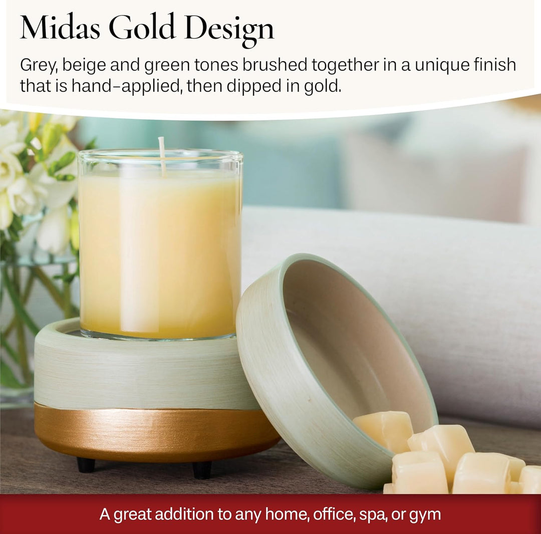Candle Warmers ETC CWDMID Midas 2in1 Classic Duftwärmer, 16,0 cm x 13,5 cm Gold, Gold