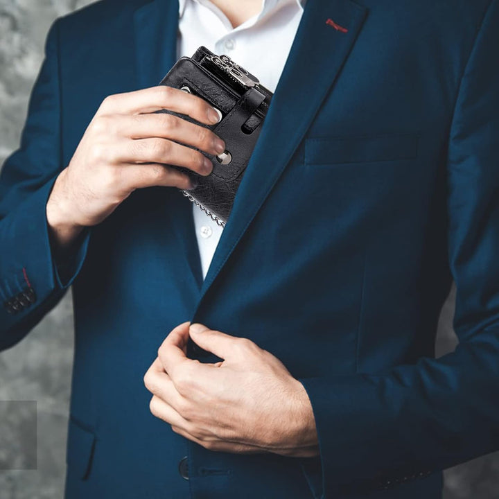 PORRASSO Leder Geldbörse Damen Geldbeutel Kreditkartenetui mit RFID Schutz Multifunktional Portemonn