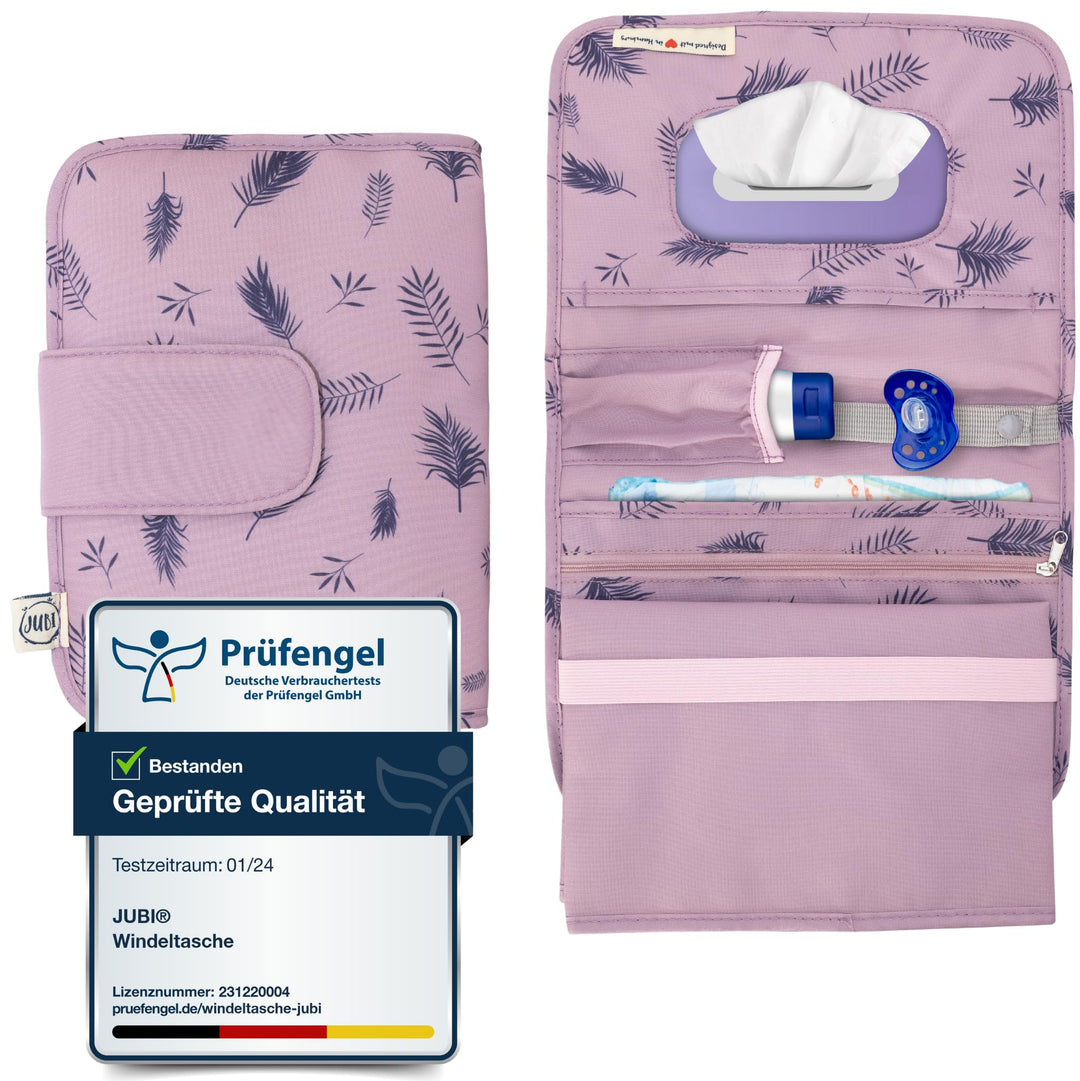 Jubi® Windeltasche mit Wickelunterlage für unterwegs mit extra viel Platz - Kleine Wickeltasche - Li