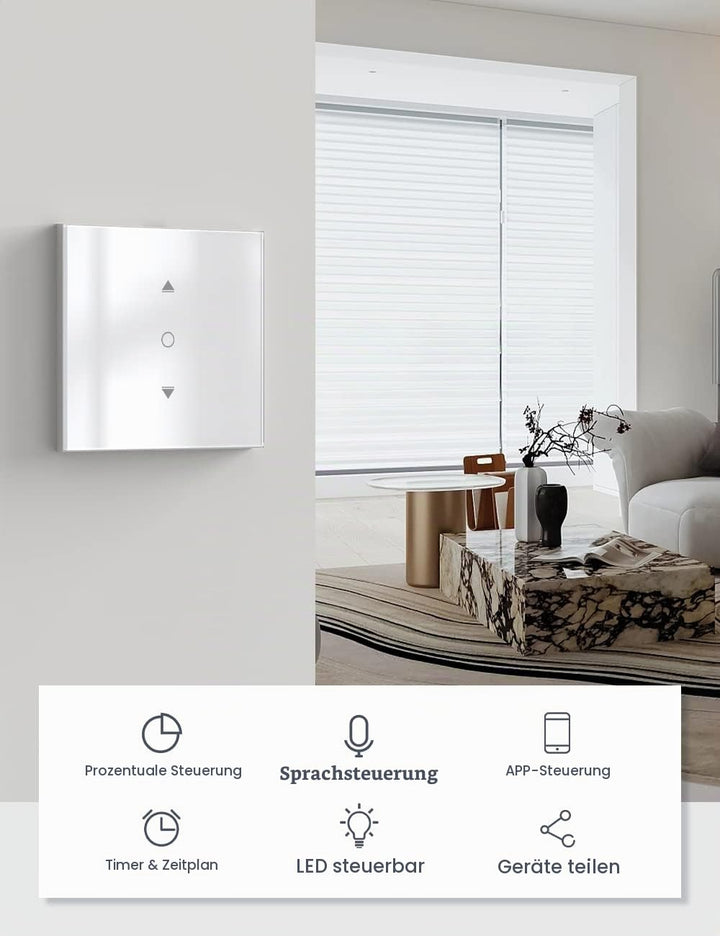 [6.1 Gen.] Smart Rolladenschalter, Maxcio Jalousieschalter mit Steuerbare LED, Kompatibel mit Alexa