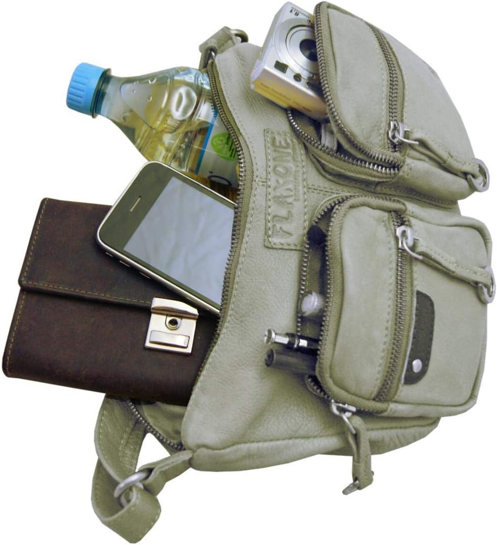 Baron of MALTZAHN Damen Schultertaschen FLAKONE Banana-Type 719 aus weichem Leder incl. Lederpflege
