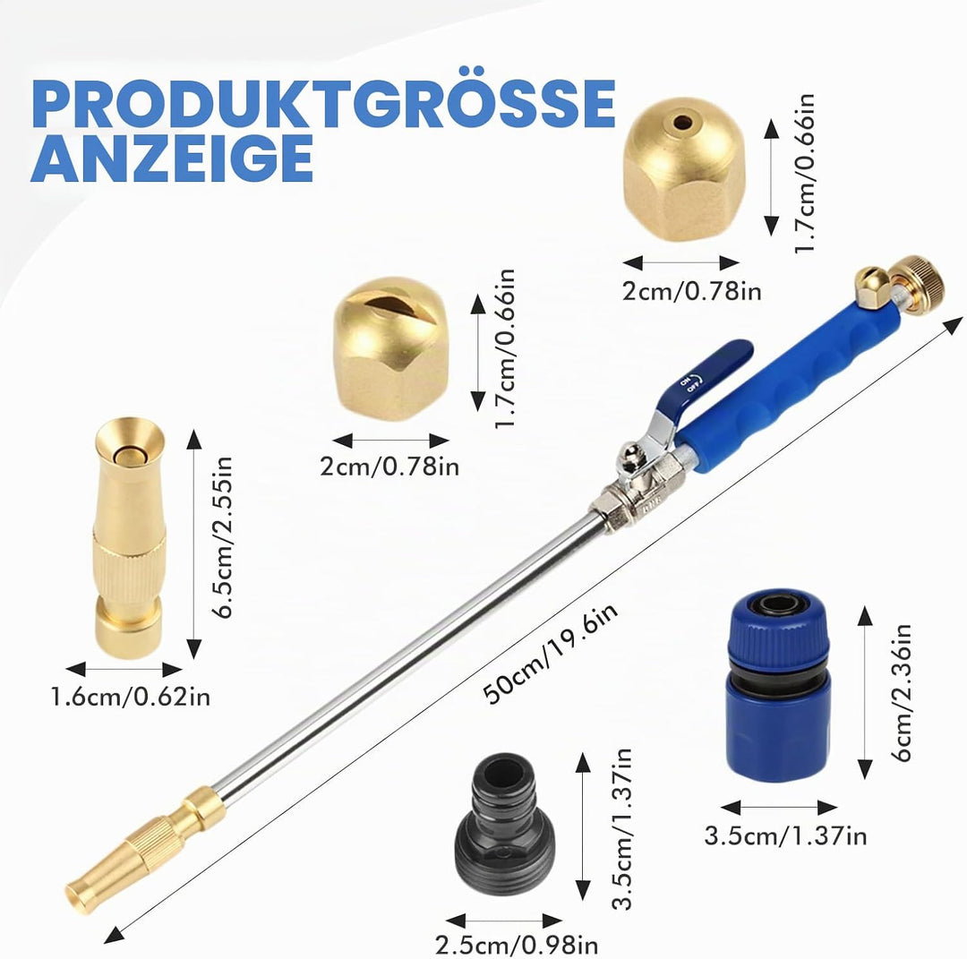 Hydro Jet Deep Hochdruck-Hochdruckreiniger mit Messing-Gartenschlauchende, 2 Düsen für die Fensterre