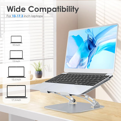 Lucrave Laptop Ständer, Aluminium Laptopständer Höhenverstellbar, Ergonomisch Notebookständer Laptop