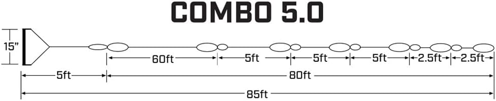 Ronix Combo 5.0 Hide Grip Wakeboard-Griff mit R6-Seil Grip- 1.15 in. Diameter / Rope- 80ft Weiss/opu