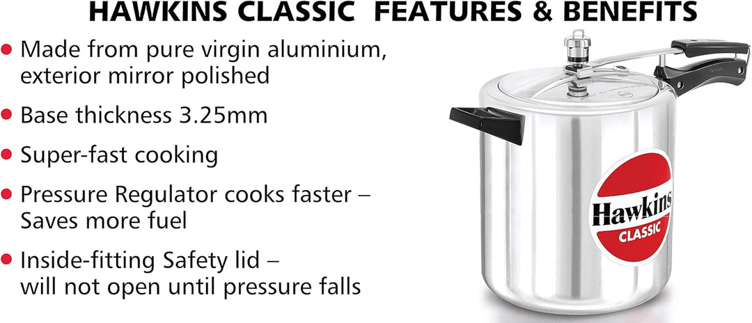 Hawkins Classic Schnellkochtopf, 8 l, aus Aluminium, inkl. LSL Kochbuch