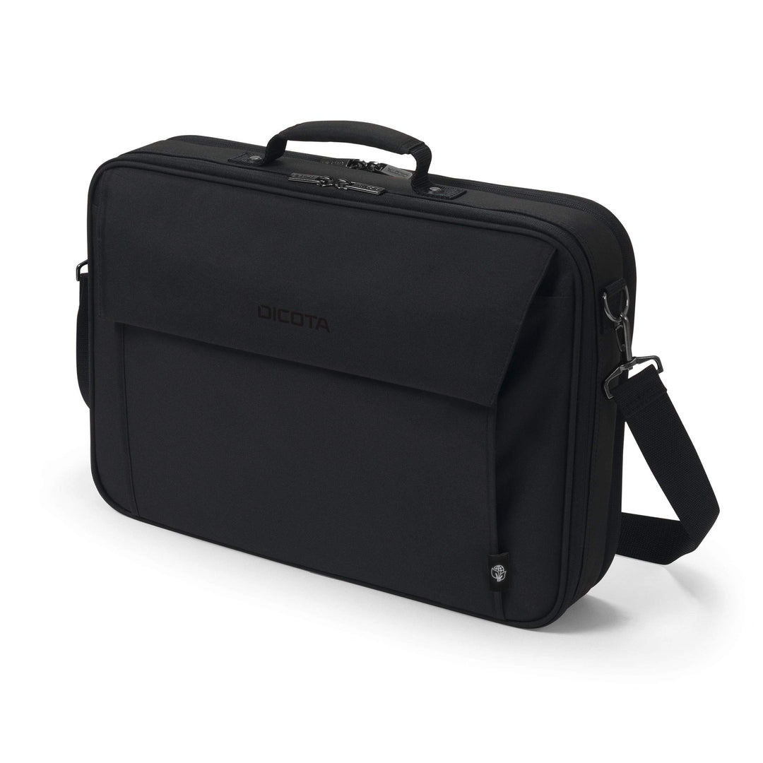 Dicota Eco Multi Plus Base 15-17.3 – Notebooktasche mit Schutzpolsterung und Dokumentenfach, schwarz