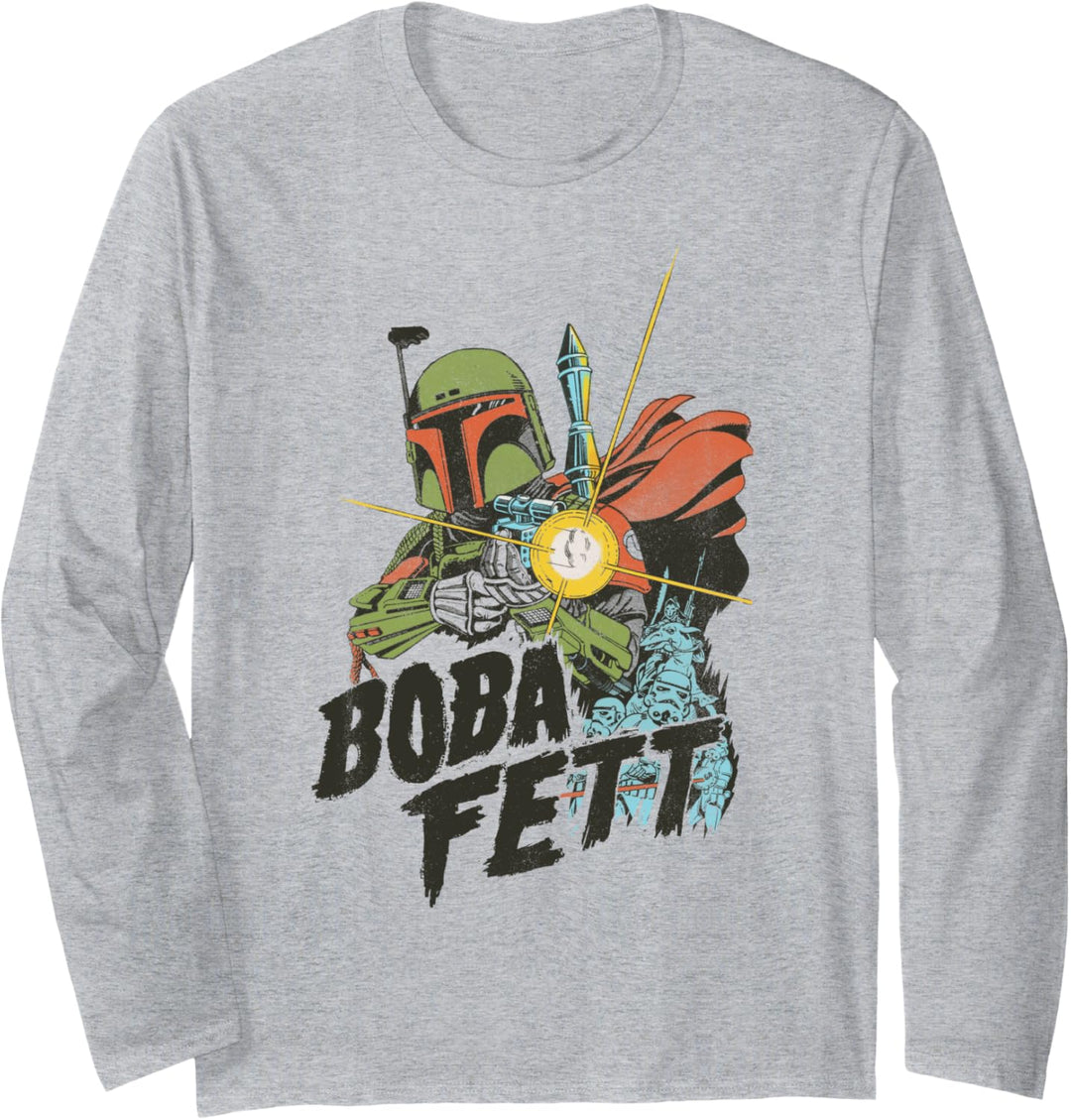 Star Wars Boba Fett Retro Portrait Langarmshirt