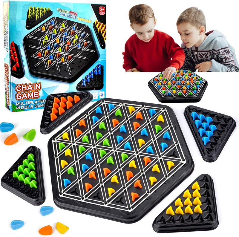 Triggle Game, Triggle-Spiel, lustiges Triggles-Spiel GummibäNder, Triggle, Kettendreieck Schachspiel