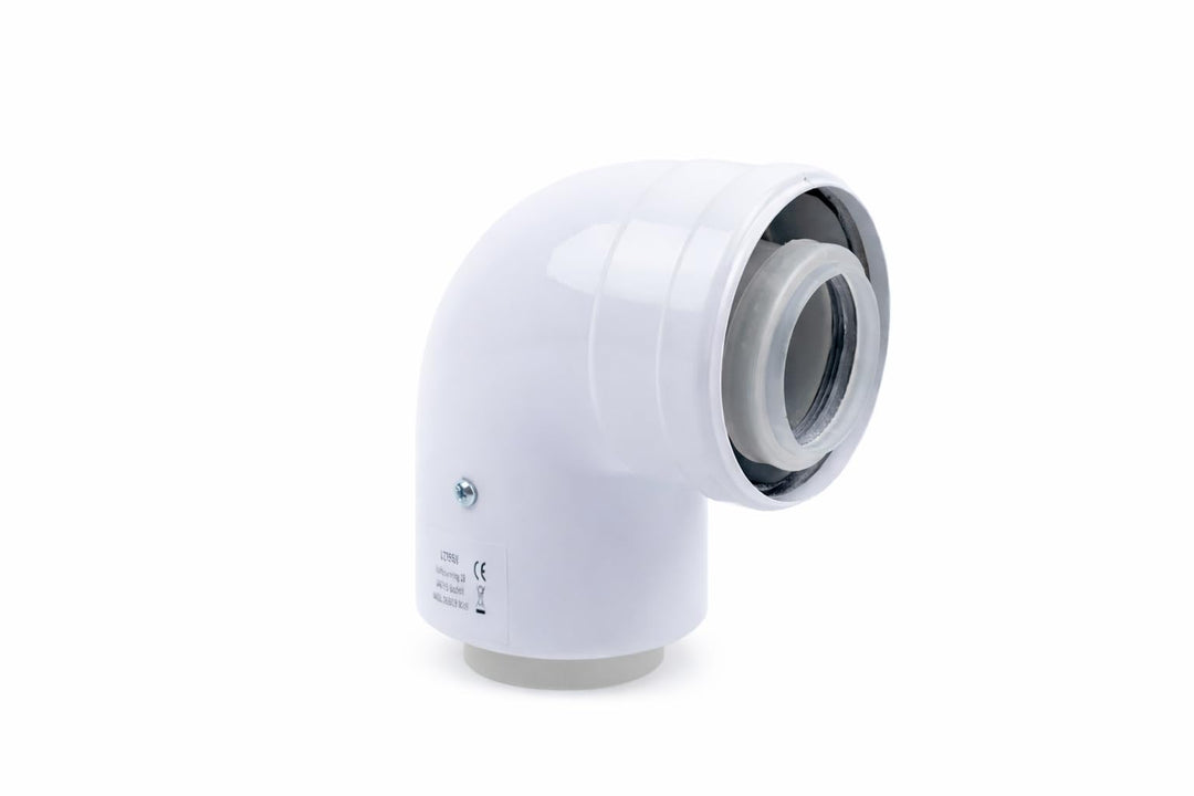 Uzman-Versand, Konzentrische Abgasrohr/90° Bogen Ø 60/100 mm, Bogen, Winkel, Abgas-Rohr Abgassystem