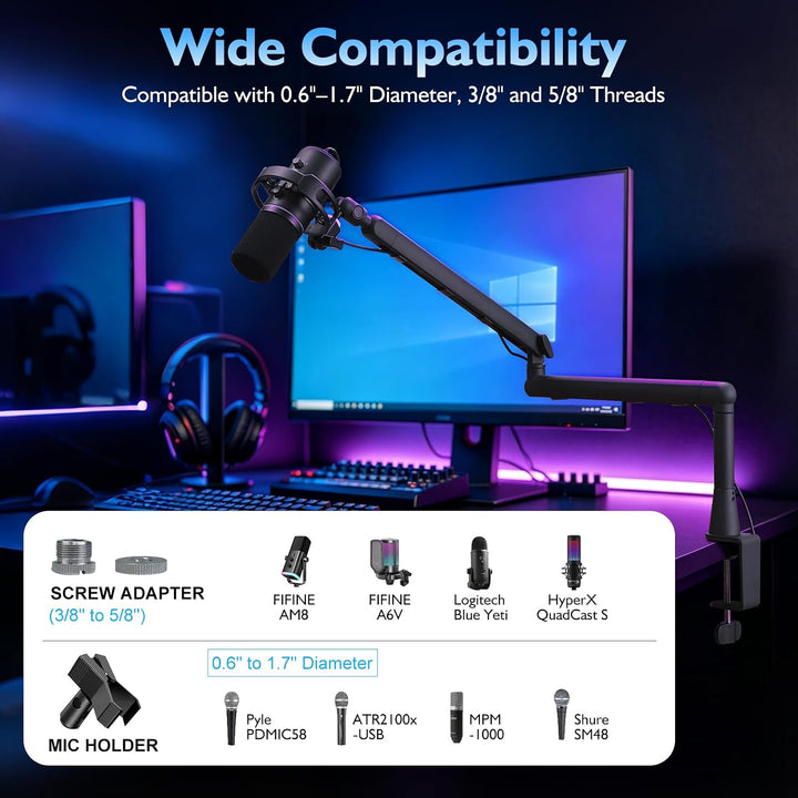 Mikrofonarm stabil Tischklemme für Blue Yeti Podcast