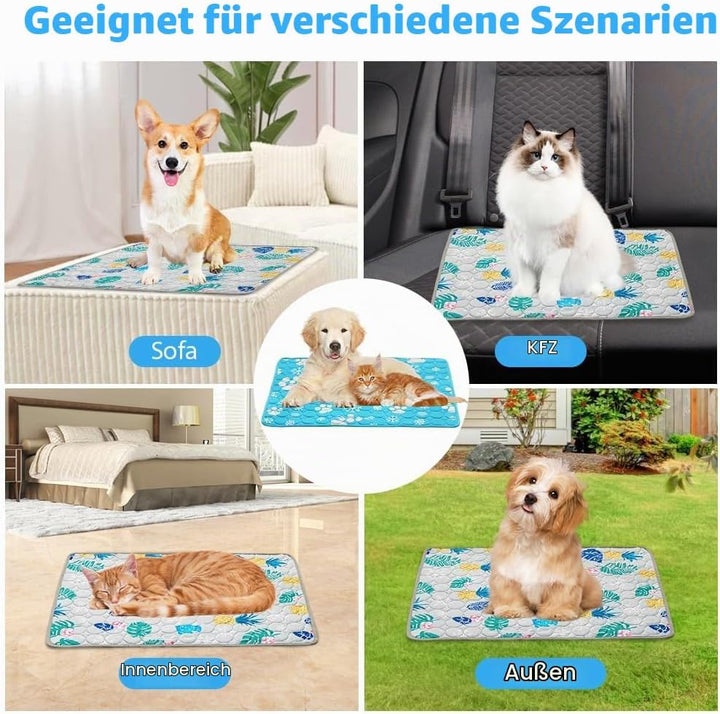 Yuragim Kühlmatte für Hunde, Selbstkühlend Hundematte 100 * 70cm Kühldecke für Hunde und Katzen für