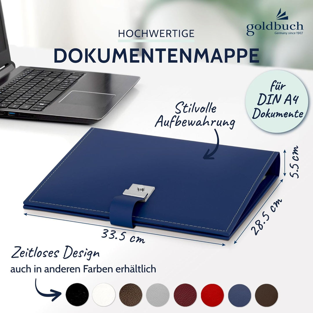 goldbuch 53818 Dokumentenmappe Cezanne für DIN A4 Unterlagen, Ringbuchmappe inklusive 5 Sichthüllen,