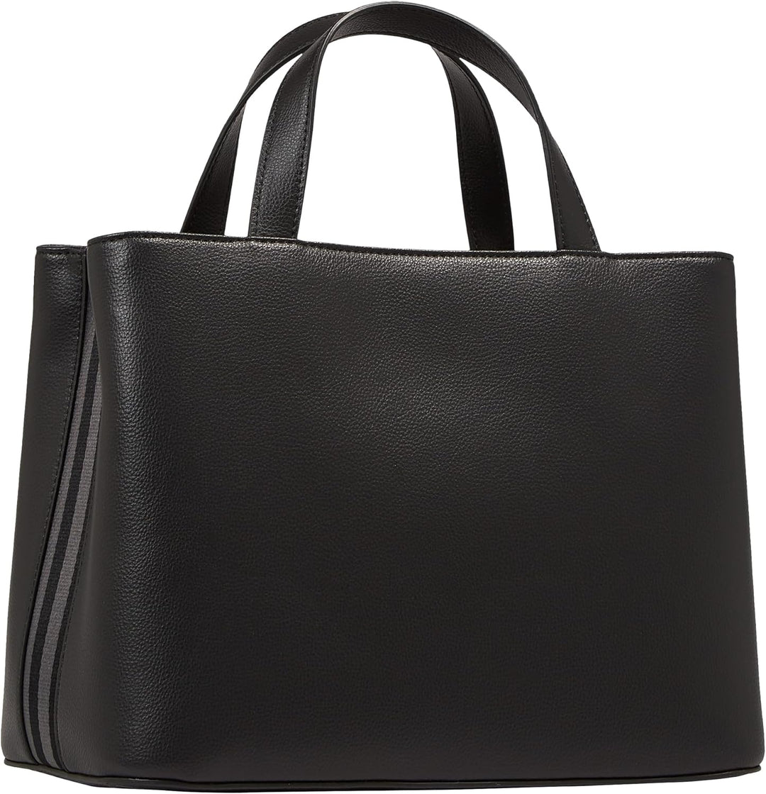 Tommy Hilfiger Damen Tasche Essential Satchel mit Reissverschluss Schwarz, Schwarz