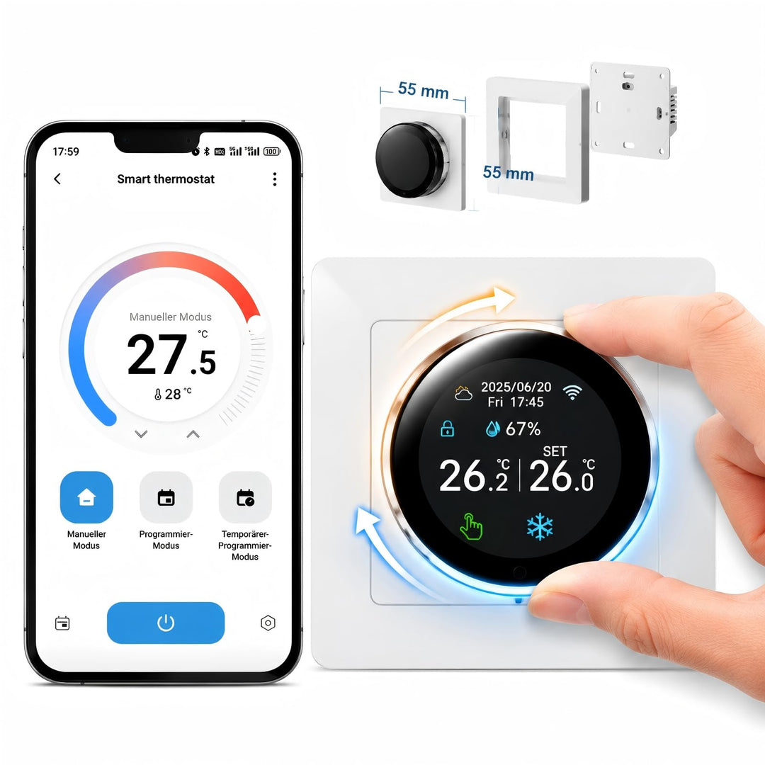 WiFi Thermostat Fussbodenheizung Wasser Digitales Raumthermostat Drehregler Wasserheizung Thermostat