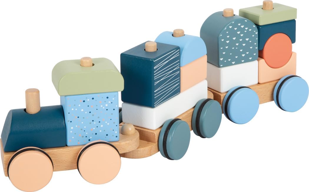 small foot Holzzug „Arctic“ aus FSC 100%-zertifiziertem Holz, Steck- und Stapelspiel, für Kinder ab