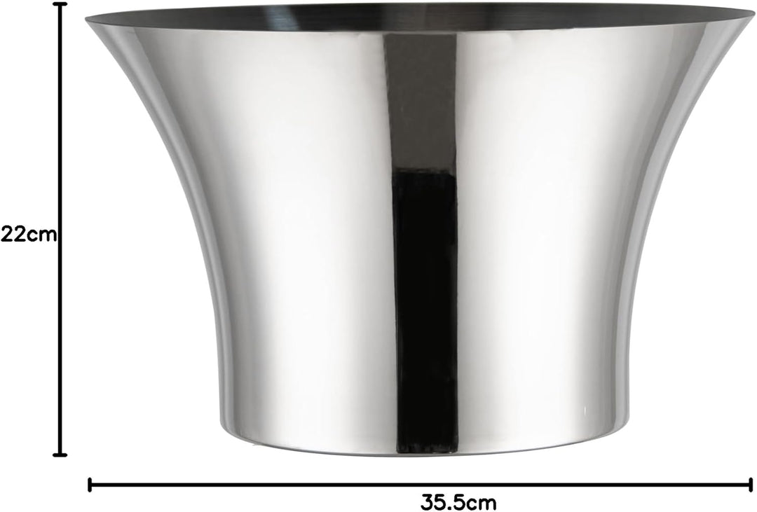 Sektkühler XXL 13 Liter Silber Edelstahl 35,5 x 22 cm | Flaschenkühler Weinkühler Champagnerkühler E