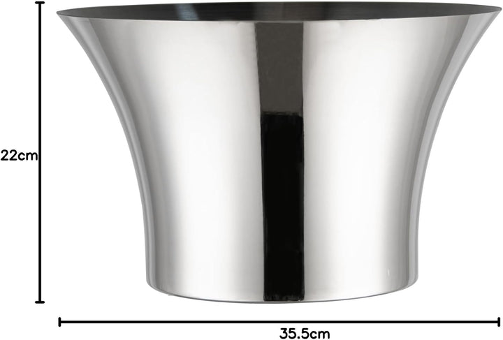 Sektkühler XXL 13 Liter Silber Edelstahl 35,5 x 22 cm | Flaschenkühler Weinkühler Champagnerkühler E