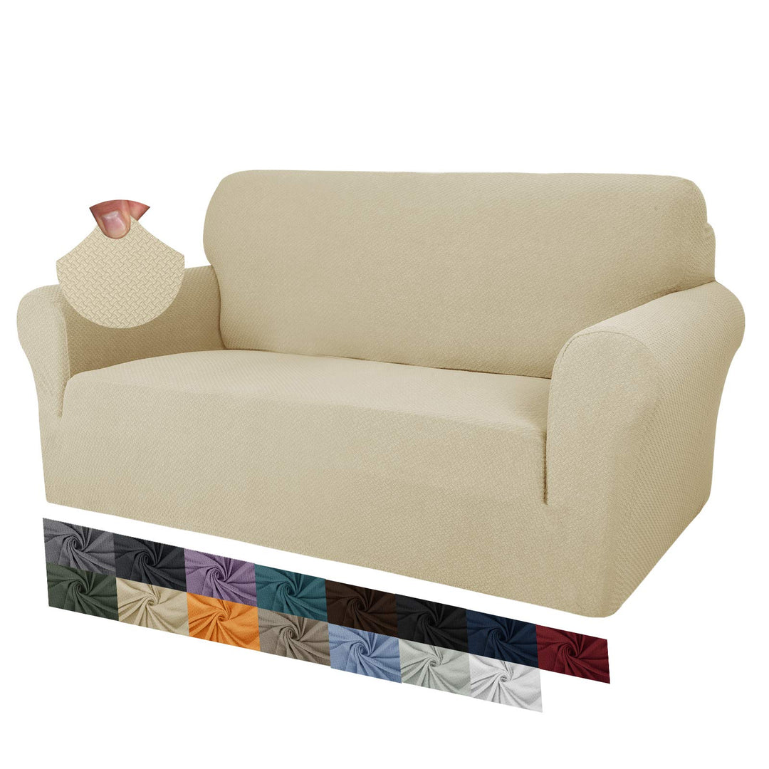 MAXIJIN Creative Jacquard Couchbezüge für 2-Sitzer, Super Stretch rutschfeste Liebessitz Sofabezug f