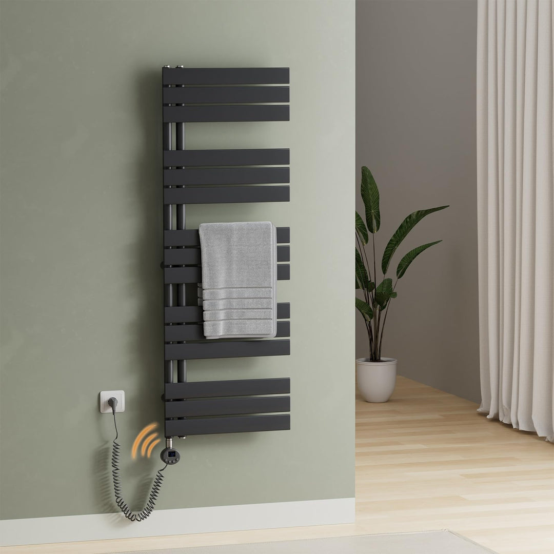 S'AFIELINA Smart WiFi Badheizkörper elektrisch 1320×500mm – Elektrischer Handtuchheizkörper mit Ther