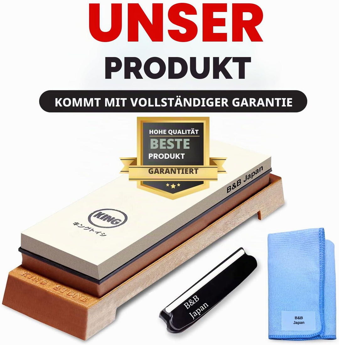 KING Schleifstein-Starter-Set enthält 1000/6000er Körnung, Kombinationsschleifstein, hergestellt in