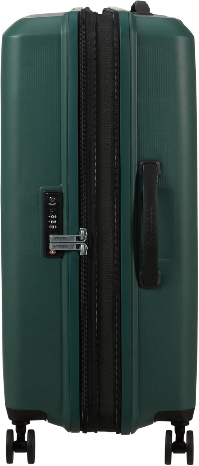 American Tourister Aerostep - Spinner M, Erweiterbarer Koffer, 67 cm, 66.5/72.5 L, Grün (Dark Forest