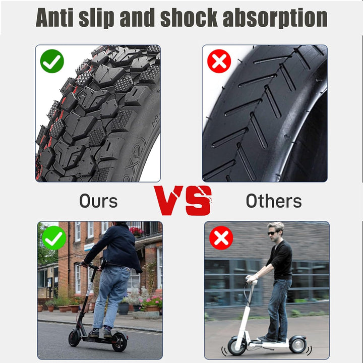 LTSKY 8,5 Zoll Offroad Reifen schlauchloser für Xiaomi M365/1S / Pro/Pro 2, 50/75-6.1 (8 1/2 * 2) Re