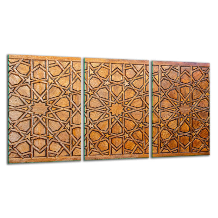 TMK ArtDeko Herdabdeckplatte 3 Teilig 3x30x52 cm - Spritzschutz Herdabdeckung – Herdschutz aus Siche