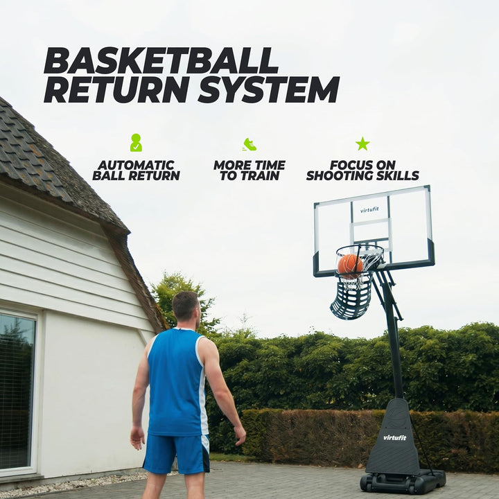 VirtuFit Basketball Return System – Basketball Rückholnetz & Rebound Trainer für Indoor & Outdoor Tr