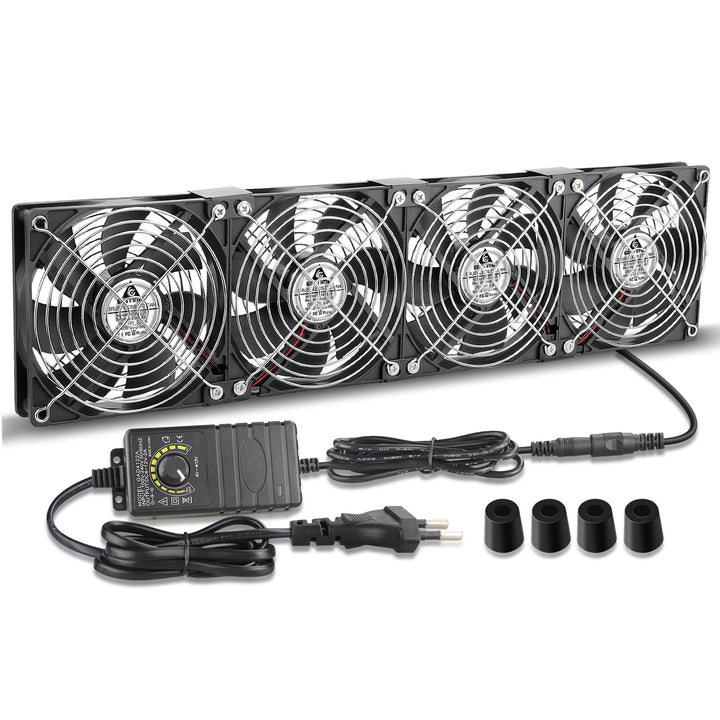 GDSTIME 4 x 120mm Lüfter DC 12V Computer Lüfter Mit AC 230V Lüfter Geschwindigkeitskontrolle einstel