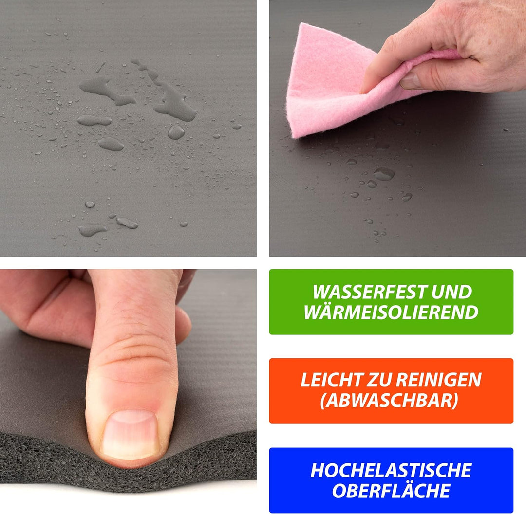 Yogamatte - 190x60x1,5 cm oder 190x100x1,5 cm, mit Tragegurt, Phthalatfrei, Rutschfest, Farbwahl - G