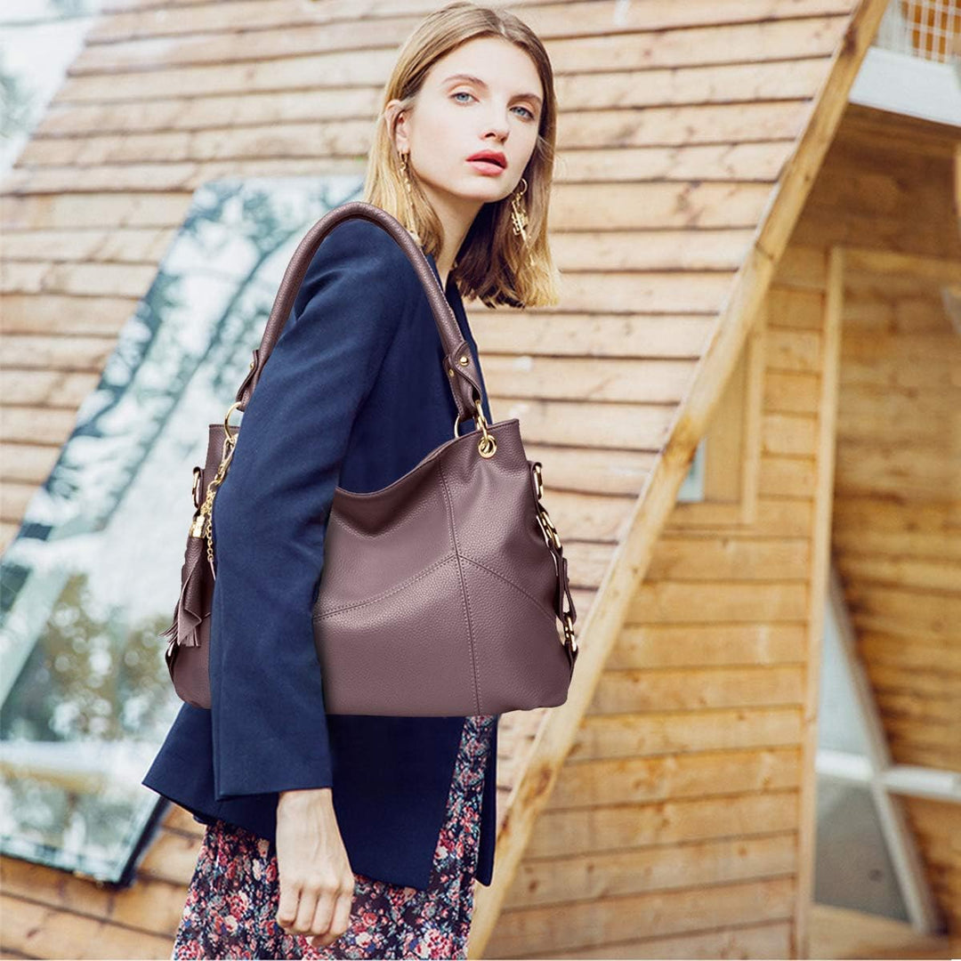 NICOLE & DORIS Damen handtasche Umhängetasche mit grosser Kapazität Weiche Ledertasche shopper Neue