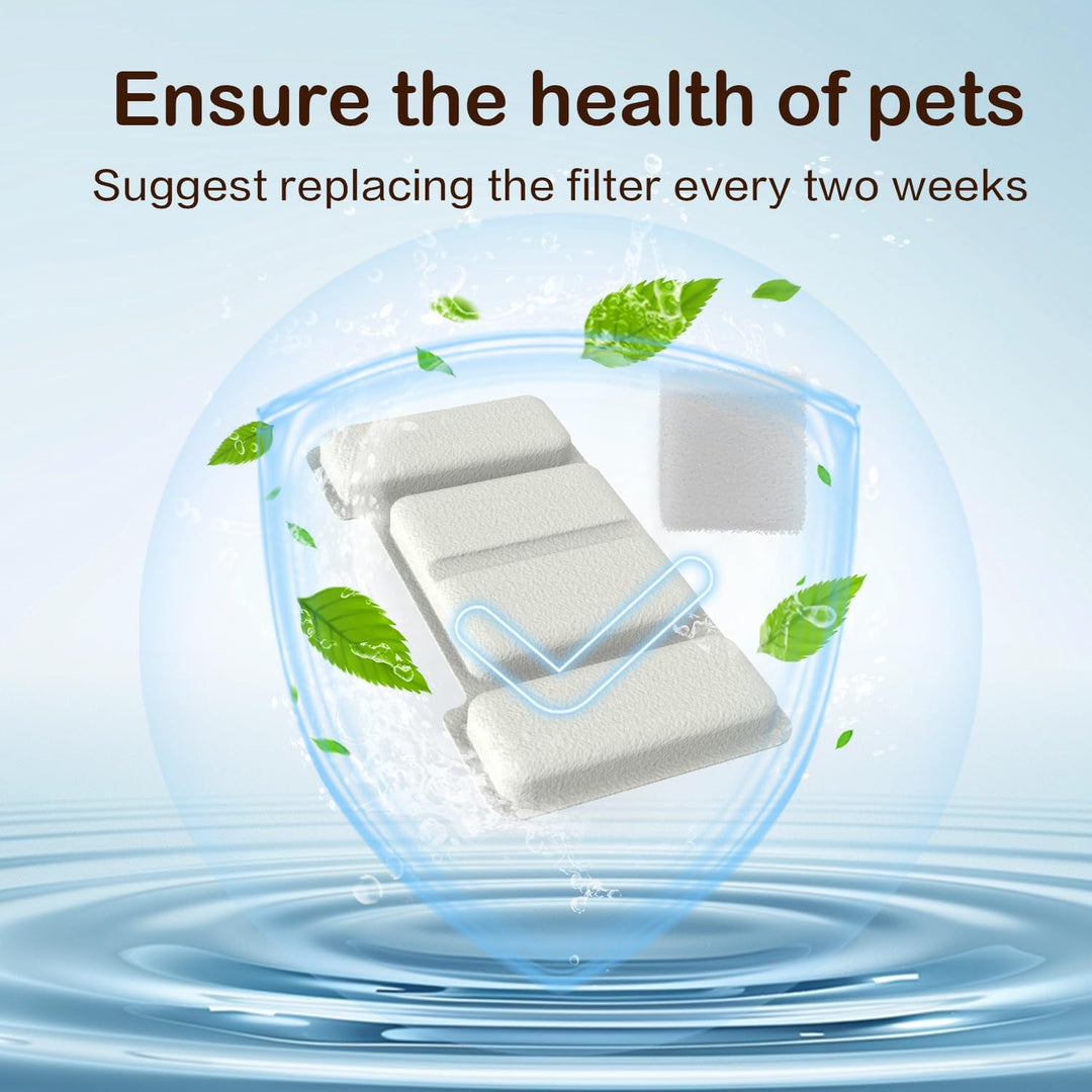 Ersatzfilter & Schwämme für 2.2L 3.2L Edelstahl Katze Wasserbrunnen, 8 Filter + 4 Schwämme Kit, vier